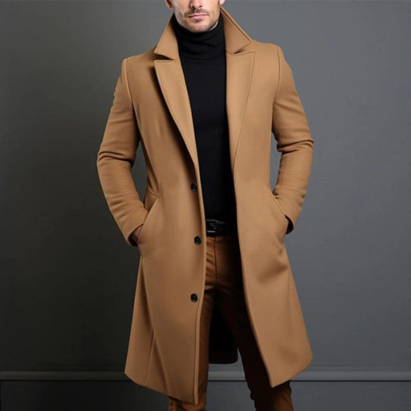 Autumn winter Long Trench Coat For Men