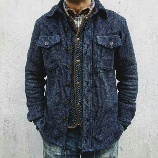 Men's Retro Solid Color Wool Jacket