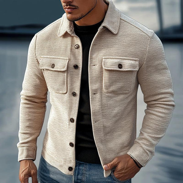 Men's Vintage Striped Lapel Jacket