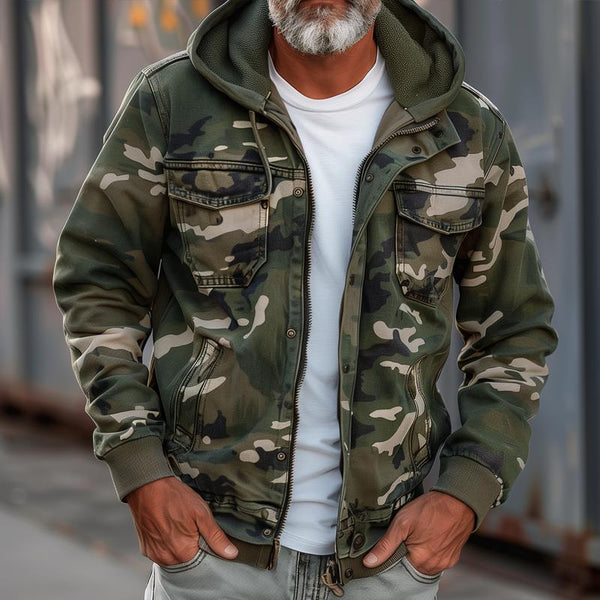 Men's Camouflage Zip Cargo Jacket