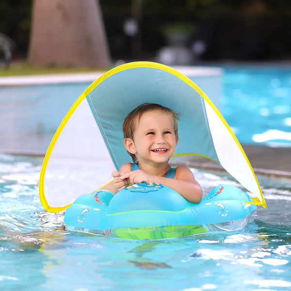 Baby Swimming Float with Canopy – Inflatable Ring for Summer Pool Fun