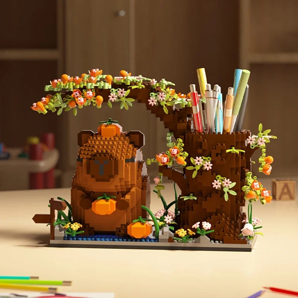 Capybara Building Block Pen Holder – Multifunctional Desk Organizer