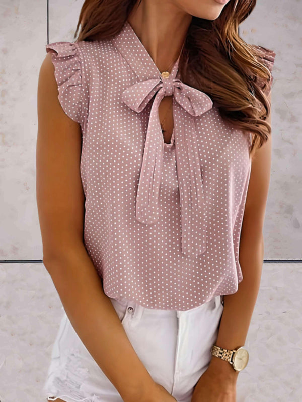 Sleeveless Polka Dot Summer Top for Women